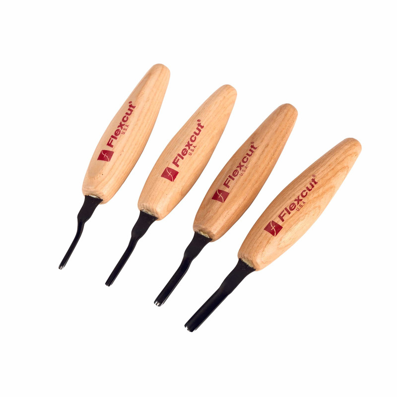 Shallow U-Gouge Micro Tool Set - 4 Piece